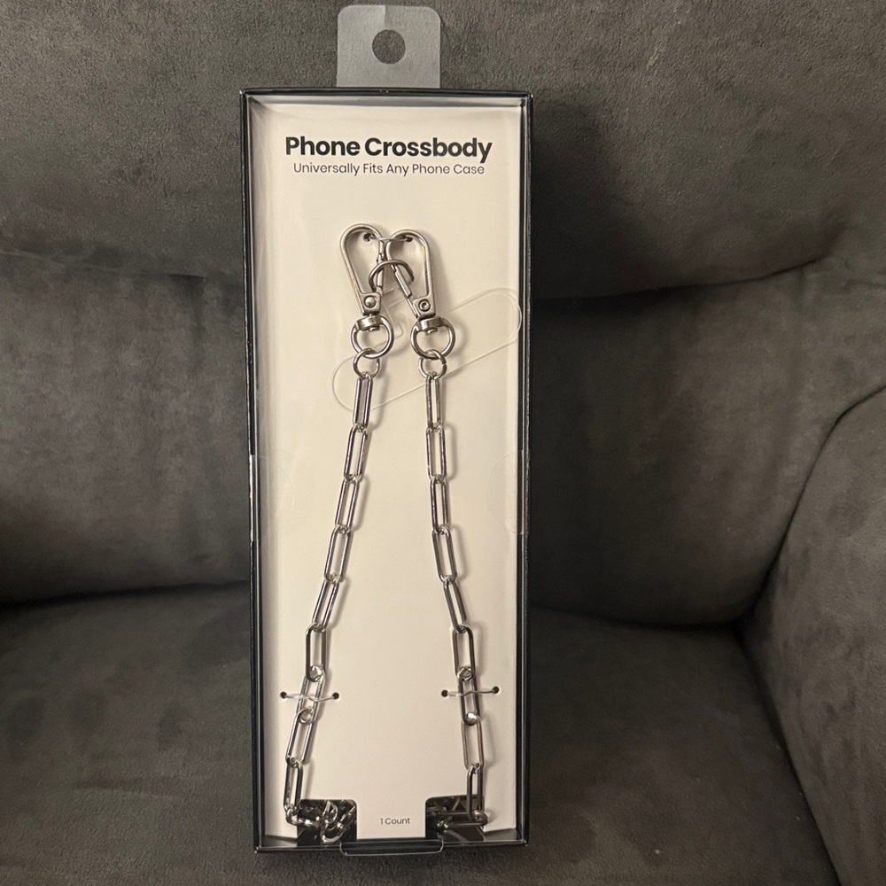 Hello Lux Crossbody Strap- Silver Paper Clip Chain